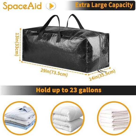 Heavy Duty Moving Bags,ExtraLarge Storage Totes W/Backpack Straps Strong Handles - Picture 4 of 7